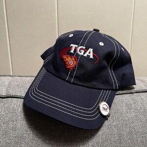 TGA Total Golf Adventures‎ Embroidered Flame Logo Hat W/ Ball Marker EUC